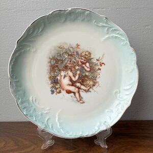 Antique Rosenthal R.&C. Bavaria Cherub Plate 1891-1906 Pastel Blue
